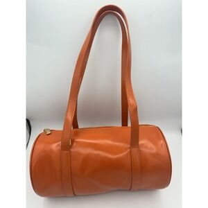 Brandon Blackwood Large Orange Duffel Leather Shoulder